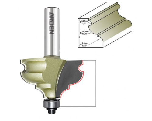 Фреза профильная Французская классика (47.5х28.5х80 мм; Z2; S12 мм) ARDEN 352211