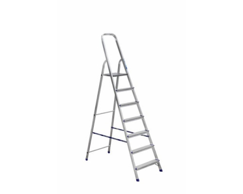 Алюминиевая лестница-стремянка Алюмет матовая, 7 ступеней Ам707