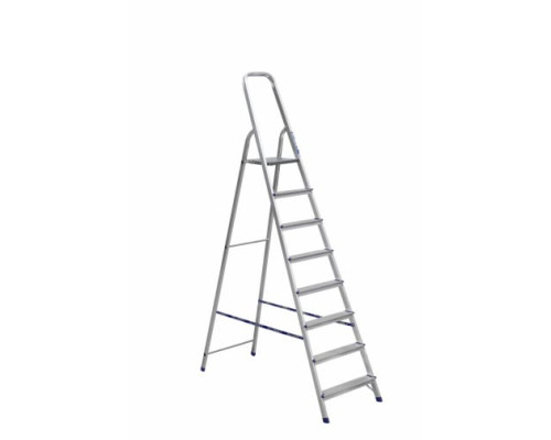 Алюминиевая лестница-стремянка Алюмет матовая, 8 ступеней Ам708