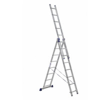 Трехсекционная универсальная алюминиевая лестница Алюмет Серия H3 5308
