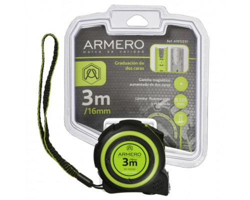 Рулетка с 2 фиксаторами Armero 3м/16мм A101/231 Рулетка с 2 фиксаторами Armero 3м/16мм A101/231