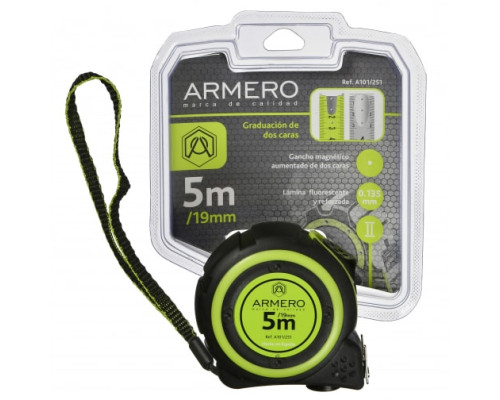 Рулетка с 2 фиксаторами Armero 5м/19мм A101/251 Рулетка с 2 фиксаторами Armero 5м/19мм A101/251