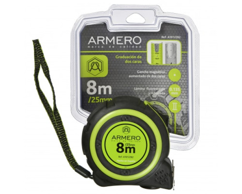 Рулетка с 2 фиксаторами Armero 8м/25мм A101/282 Рулетка с 2 фиксаторами Armero 8м/25мм A101/282