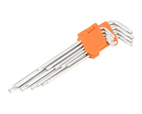 Набор Г-образных ключей TORX АвтоDело T10-T50 длинные с отверстием 9 предметов 39156 14641