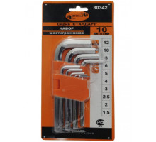 Набор Г-образных шестигранников (10 шт; 1.5-12 мм) АвтоDело 30342 10948