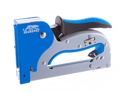 Металлический степлер БАРС регулировка удара, двухкомпонентная рукоятка 40003