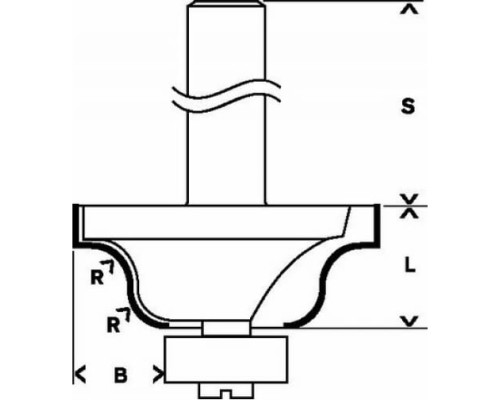 Фреза профильная твердосплавная (2 лезвия; хв-8 мм) Bosch 2.608.628.394