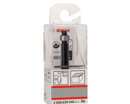 Фреза заподлицо с шарикоподшипником (9,5х25,4 мм; 8 мм; 2 лезвия) BOSCH 2.608.628.346