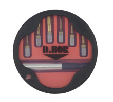 Набор бит TiN-half 7 шт с магнитным держателем D.BOR D-SET-07B-1-TIN