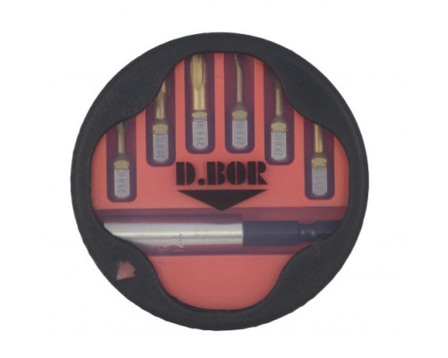 Набор бит TiN-half 7 шт с магнитным держателем D.BOR D-SET-07B-1-TIN