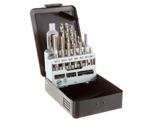 Набор однопроходных метчиков со сверлами D.BOR HSS-G DIN 352 15 шт 19G2015408D