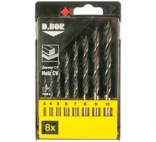 Набор сверл (8 шт, 3 - 10 мм) по дереву D.BOR 180008104D