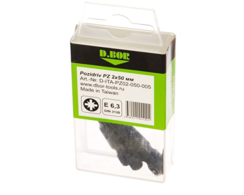 Бита IMPACT Torsion (5 шт; Pz2; 50 мм) для ударного импульсного инструмента D.BOR D-ITA-PZ02-050-005