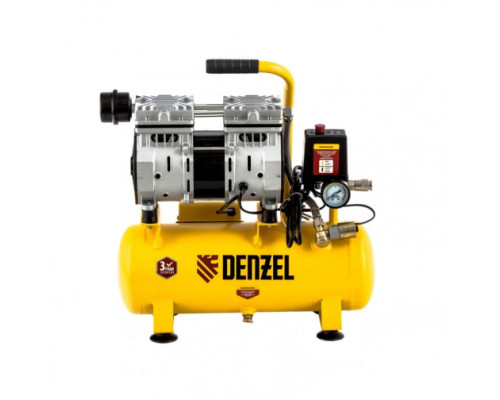 Безмасляный компрессор DENZEL DLS650/10 650 Вт, 120 л/мин, ресивер 10 л 58021
