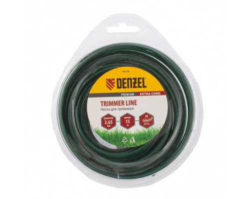 Двухкомпонентная круглая леска для триммера  2,65 мм 15 м EXTRA CORD DENZEL 96128