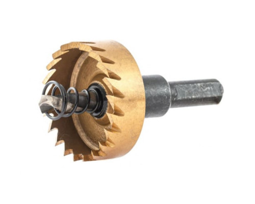 Коронка HSS с нитридтитановым покрытием по металлу 38 мм DENZEL 724111