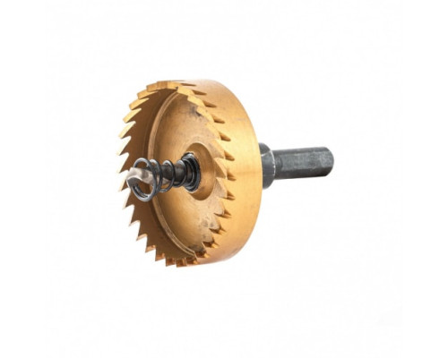 Коронка по металлу HSS, 55 мм, нитридтитановое покрытие Denzel 724118