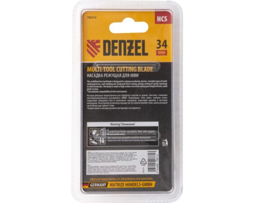 Насадка режущая пазовая прямая HCS по дереву 34х1.4 мм мелкий зуб для МФИ Denzel 782312