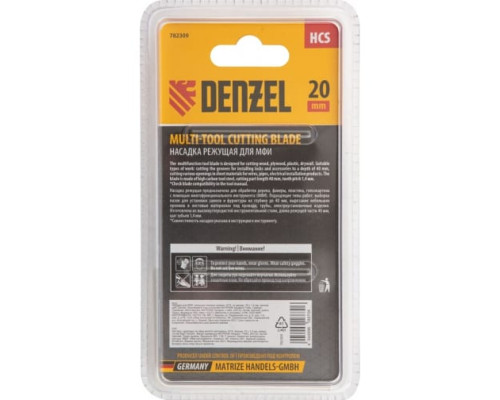 Насадка режущая пазовая прямая HCS по дереву 20х1.4 мм мелкий зуб для МФИ Denzel 782309