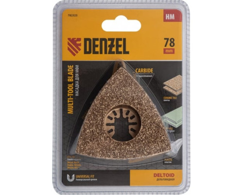 Насадка шлифовальная дельтовидная HM по плитке и дереву 78 мм для МФИ Denzel 782323