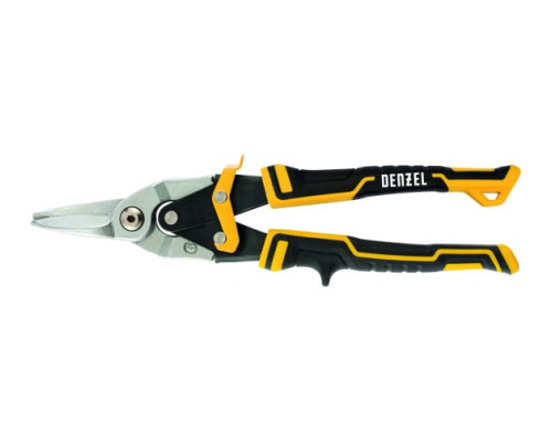 Ножницы по металлу Denzel 270мм, прямой рез,сталь-CrMo, трехкомп.рук-ки  78370