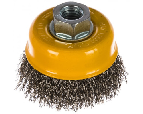 Щетка Чашка (75 мм; М14; витая нержавеющая проволока 0.3 мм) для УШМ DENZEL 746043