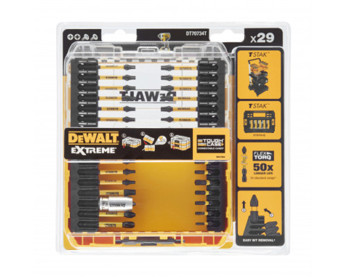 Набор бит и насадок 29 шт FLEXTORQ DEWALT DT70734T-QZ
