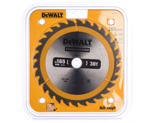 Пильный диск CONSTRUCT (165х20 мм; 30 ATB) DEWALT DT1935