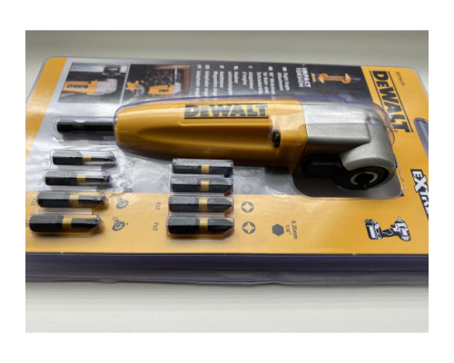 Угловая насадка ударная IMPACT + биты (9 шт.) DEWALT DT71517T