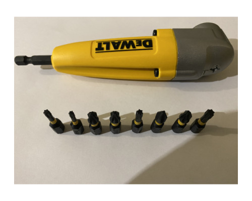 Угловая насадка ударная IMPACT + биты (9 шт.) DEWALT DT71517T