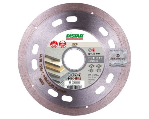 Диск алмазный сплошной по керамике Esthete (125х22.2 мм) для УШМ DiStar 11115421010