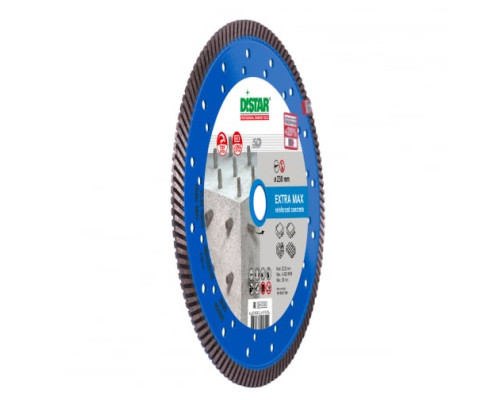 Диск алмазный турбо по армированному бетону Extra Max (230х22.2 мм) для УШМ DiStar 10115027018