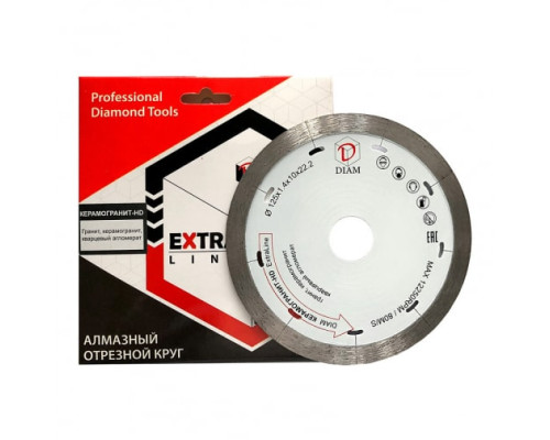Диск алмазный сплошной Керамогранит-HD Extra Line (125x1.4x10x22.2 мм) Diam 000663
