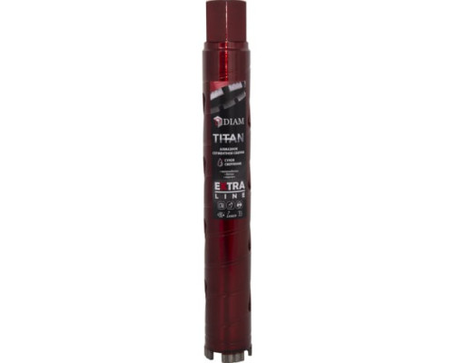 Сверло алмазное САСС Extra Line Titan (52x300 мм; 4 сегмента; 1 1/4UNC) Diam 313022 Сверло алмазное САСС Extra Line Titan (52x300 мм; 4 сегмента; 1 1/4UNC) Diam 313022