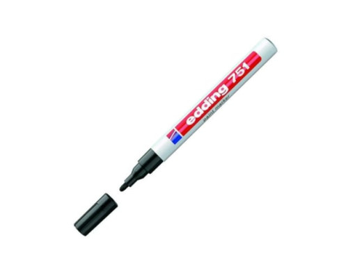 Лаковый маркер Edding пеинт E-751/1 чёрный, 1-2 мм, металлический корпус 87775