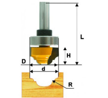 Фреза пазовая фасонная (22х13 мм; R 3.2 мм; хвостовик 8 мм) по дереву Энкор 10636