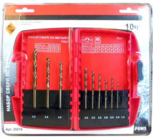 Набор сверл по металлу (10 шт; Р6М5; 1.5-6.5 мм) Энкор 25210