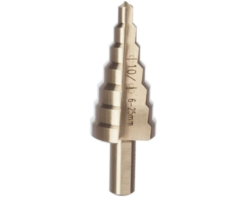 Сверло ступенчатое (6-25 мм; 7 ступеней; ход 4.5 мм) по металлу Энкор 21625