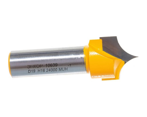 Фреза пазовая фасонная (19х16 мм; R 10 мм; хвостовик 12 мм) по дереву Энкор 10639