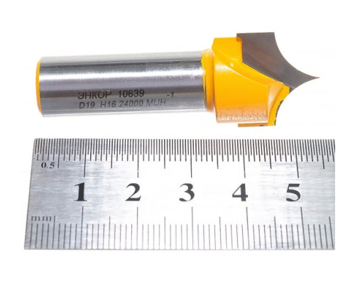 Фреза пазовая фасонная (19х16 мм; R 10 мм; хвостовик 12 мм) по дереву Энкор 10639