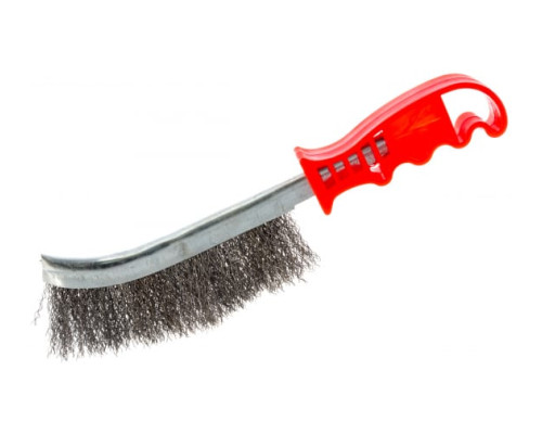 Корщетка с изогнутой пластиковой ручкой FIT IT стальная, тип А 38410
