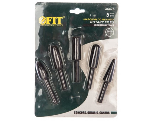 Шарошки металлические для фигурных отверстий, по металлу 5 шт. FIT IT 36475 Шарошки металлические для фигурных отверстий, по металлу 5 шт. FIT IT 36475