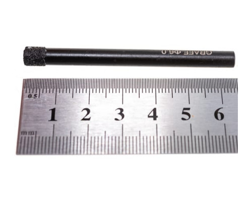 Сверло алмазное по керамограниту и плитке 6 мм Standart в блистере GRAFF 78665