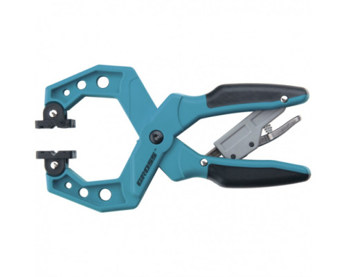 Клещеобразная струбцина, пластиковый корпус, храповый механизм жесткой фиксации, 1-1/2"/38 мм GROSS 20801