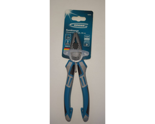 Комбинированные плоскогубцы GROSS 180 мм, трехкомпонентные рукоятки 16973