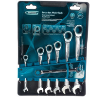 Набор комбинированных ключей с трещоткой 8-19 мм GROSS 14890