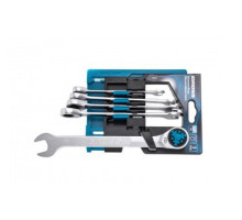 Набор комбинированных трещоточных ключей, СRV, 5 шт. 8-17 мм GROSS 14858