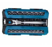 Набор торцевых головок, трещотка 120 зубьев, 36 предметов GROSS 14145