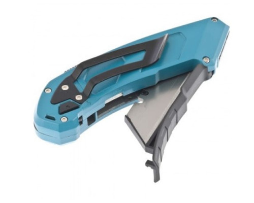 Нож 130 мм, алюминиевый корпус, выдвижное трапецевидное лезвие 18 мм GROSS 78899