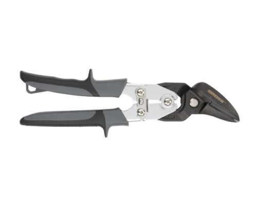 Ножницы по металлу, усиленные, 255 мм, прямой и левый рез, сталь СrMo, двухкомпонентные рукоятки GROSS PIRANHA 78349